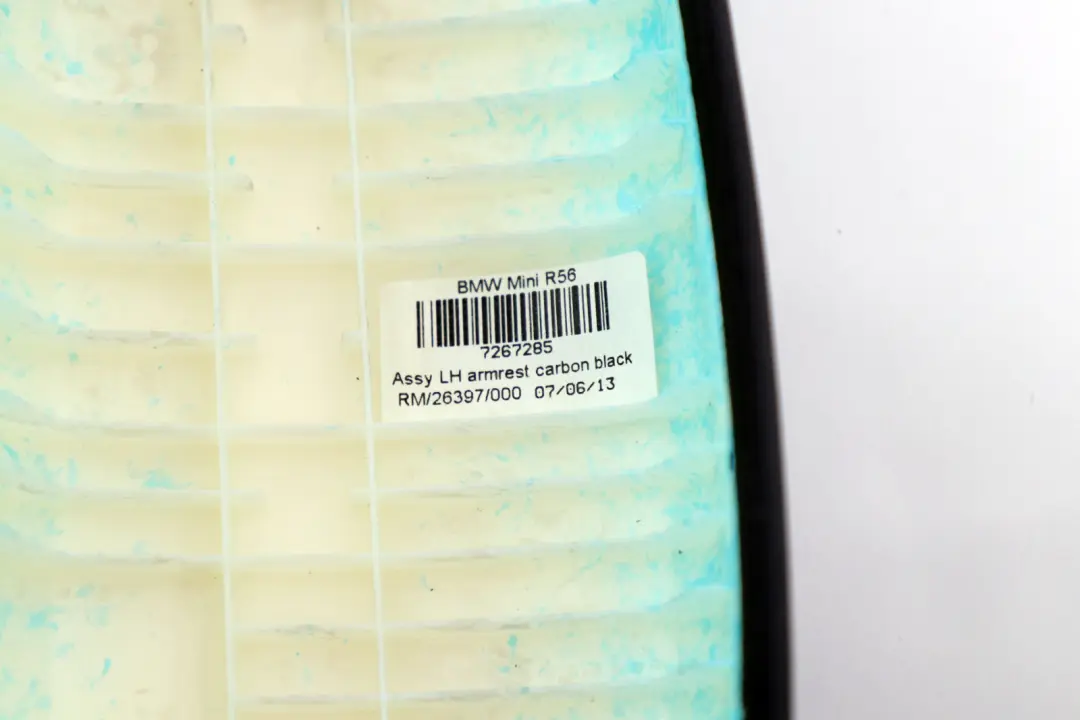 Accoudoir avant Gauche Charbon Noir pour Mini 1 R55 R56 LCI à propos du numéro de pièce 7267285 Mini 1 R55 R56 LCI Accoudoir avant Gauche Charbon Noir - SKU 7267285-1 - Numéro de pièce 7267285
