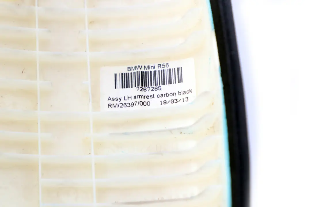 Armrest Door Trim Cover Panel Left N/S Carbon Black to Mini 2 R55 R56 LCI with Part number 7267285 Mini 2 R55 R56 LCI Armrest Door Trim Cover Panel Left N/S Carbon Black - SKU 7267285-2 - Part number 7267285