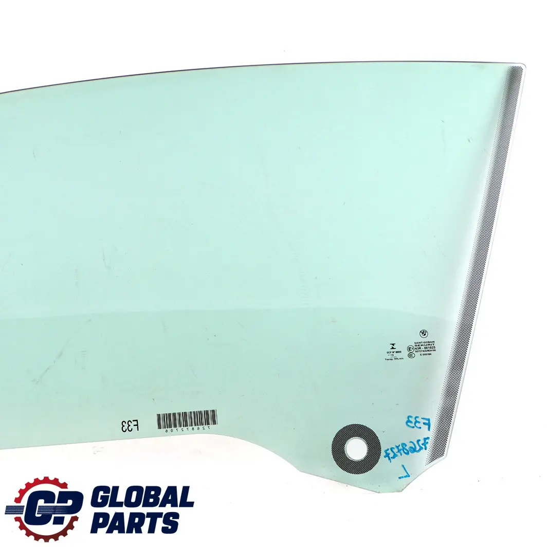 BMW 4 Series F33 F83 M4 Front Left N/S Door Window Glass AS2 - SKU 7268727 - Part number 7268727