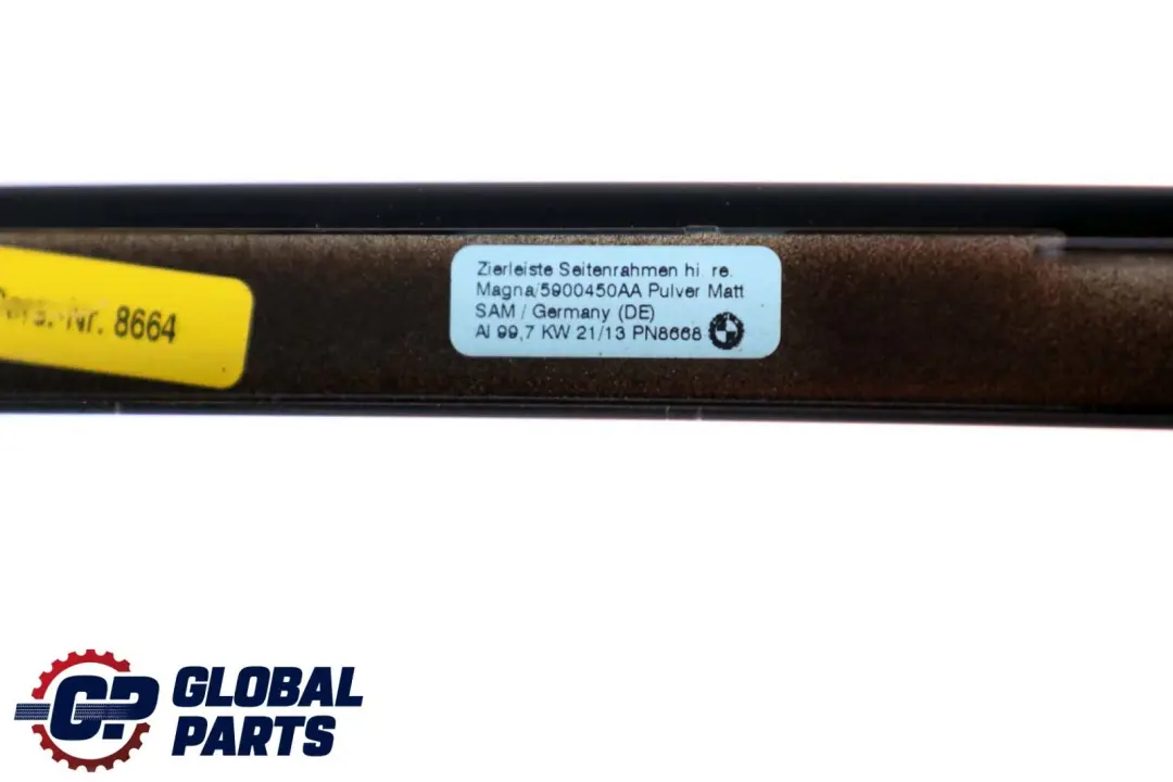 BMW 1 Series F21 F21N LCI Side Window Glass Rear Right O/S Black Cover Frame - SKU 7269372-1 - Part number 7269372