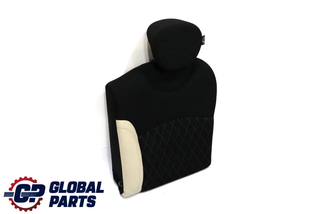 Left N/S Backrest Half Leather Polar Beige to Mini R55 R56 LCI Rear Seat with Part number 7270389 Mini R55 R56 LCI Rear Seat Left N/S Backrest Half Leather Polar Beige - SKU 7270389 - Part number 7270389
