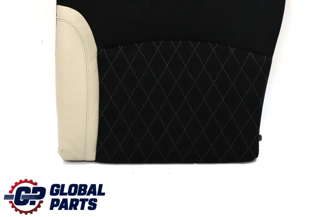 Left N/S Backrest Half Leather Polar Beige to Mini R55 R56 LCI Rear Seat with Part number 7270389 Mini R55 R56 LCI Rear Seat Left N/S Backrest Half Leather Polar Beige - SKU 7270389 - Part number 7270389