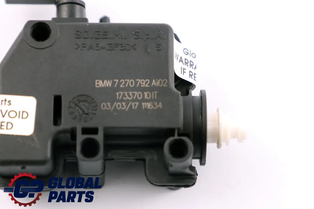 Filler Flap Drive Mechanism Actuator Opener to BMW F20 F22 F30 Fuel with Part number 7270792 BMW F20 F22 F30 Fuel Filler Flap Drive Mechanism Actuator Opener - SKU 7270792-1 - Part number 7270792