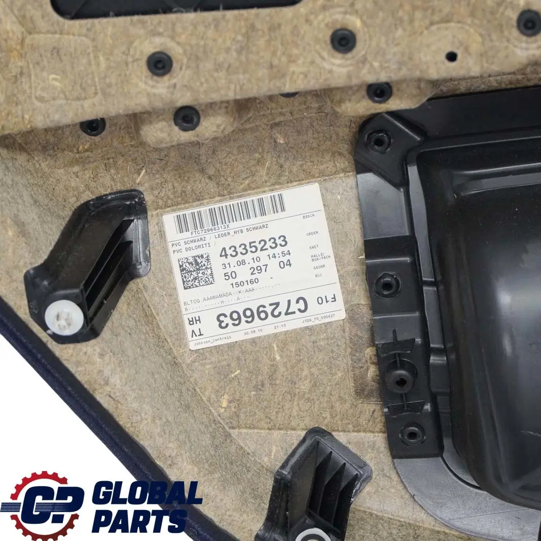 BMW 5 Reihe F10 F11 Türverkleidung Türpappe Hinten Rechts Leder Schwarz - SKU 7273280 - Teilenummer 7273280