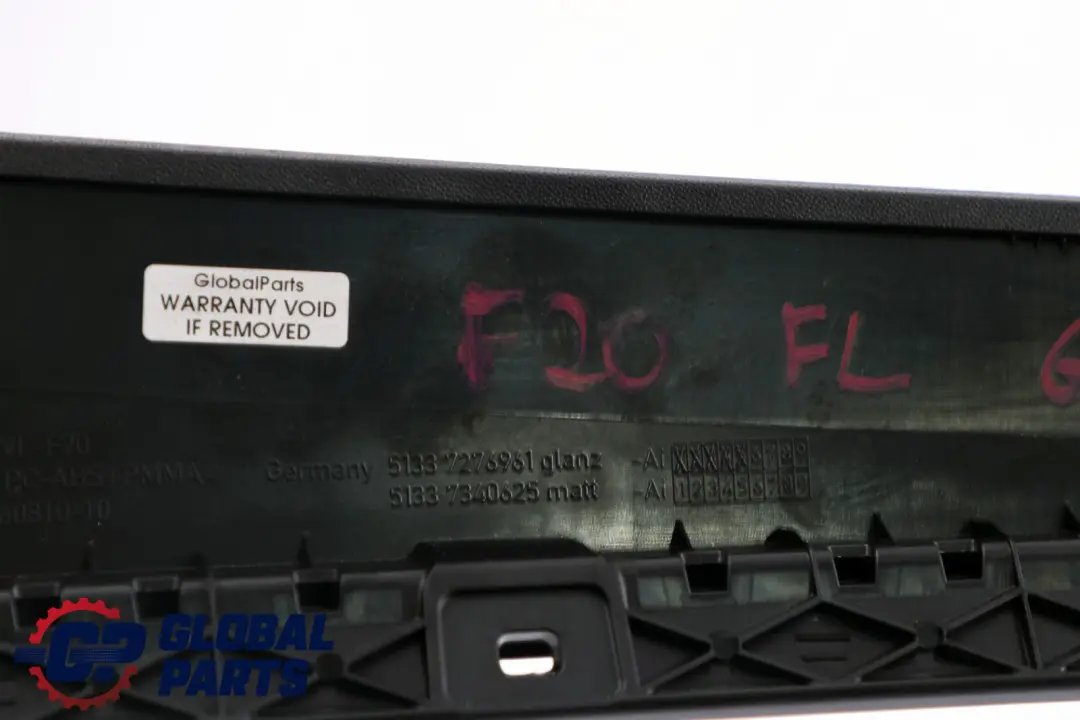 Apertura B Colonna Porta Frontale SX Nero Lucido per BMW F20 LCI con numero di parte 7276961 BMW F20 LCI Apertura B Colonna Porta Frontale SX Nero Lucido - SKU 7276961 - Numero di parte 7276961