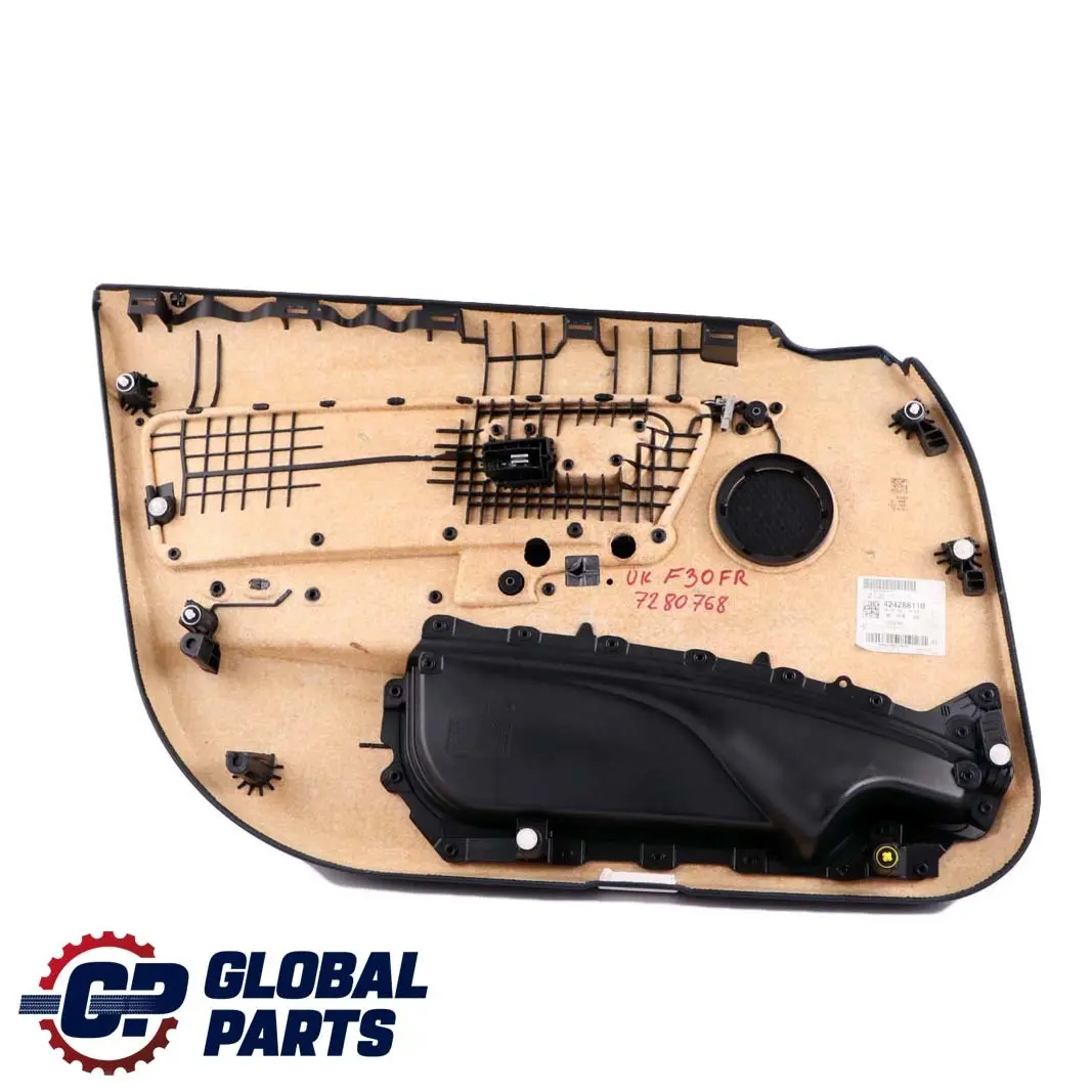 BMW 3 F30 F31 Front Right O/S Door Card Lining Panel Leather Black Oyster - SKU 7280770 - Part number 7280770