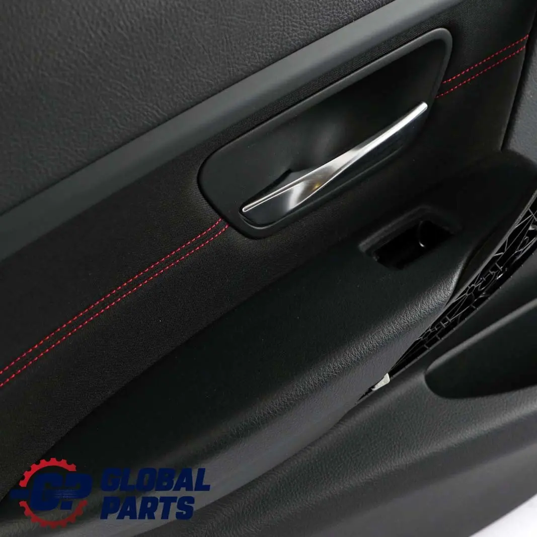 Left N/S Door Card Lining Panel Fabric Anthracite / Akzent Red to BMW F30 F31 Rear with Part number 7280929 BMW F30 F31 Rear Left N/S Door Card Lining Panel Fabric Anthracite / Akzent Red - SKU 7280929 - Part number 7280929