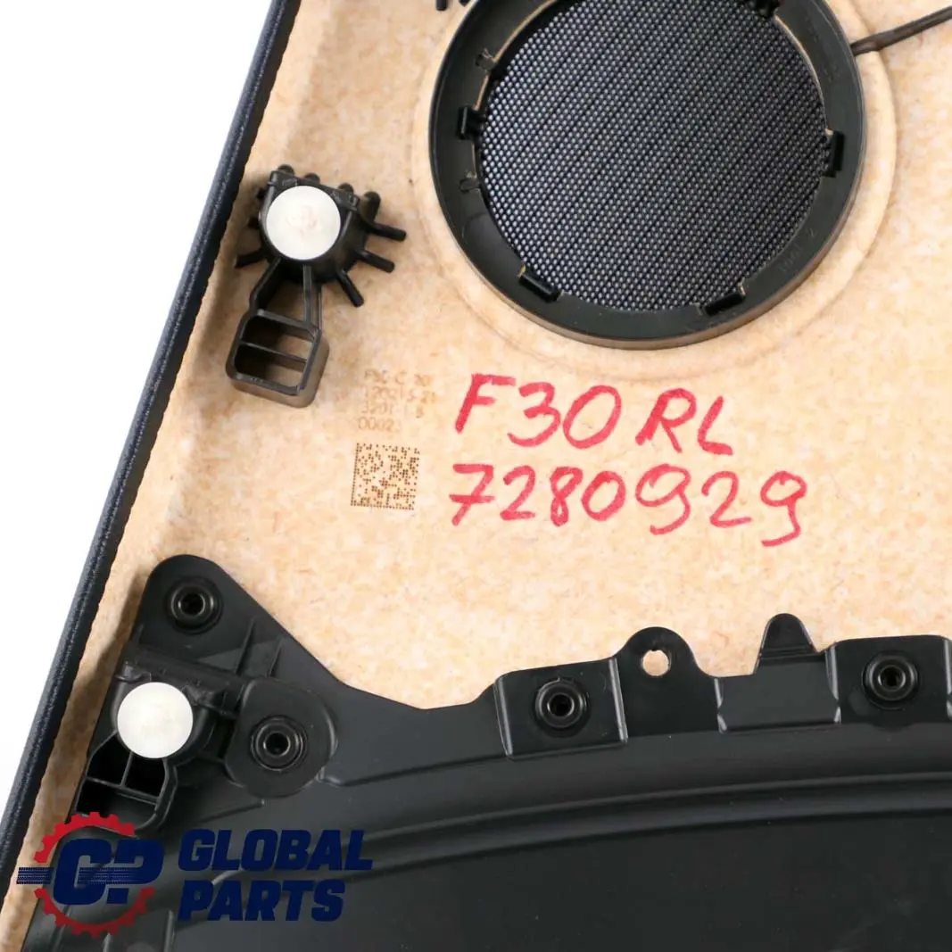 BMW F30 F31 Rear Left N/S Door Card Lining Panel Fabric Anthracite / Akzent Red - SKU 7280929 - Part number 7280929