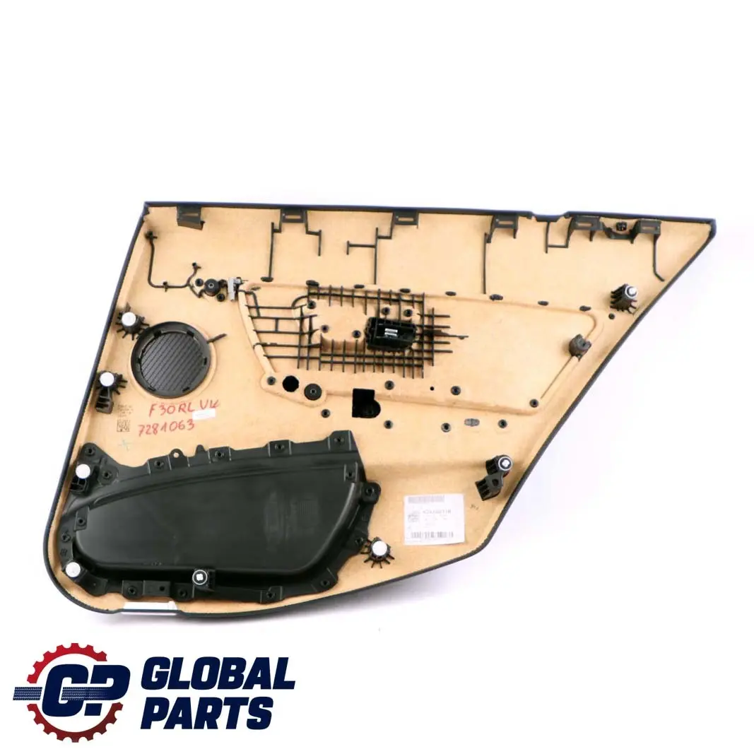 BMW 3 Series F30 F31 Rear Left N/S Door Card Lining Panel Leather Black Oyster - SKU 7280943 - Part number 7280943