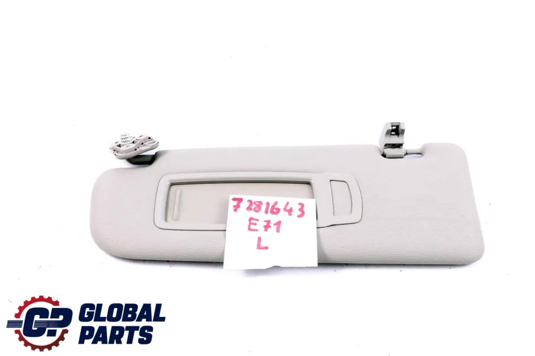 Parasol Con Espejo Izquierdo Gris Grau para BMW Serie X6 E71 E72 con número de pieza 7281643 BMW Serie X6 E71 E72 Parasol Con Espejo Izquierdo Gris Grau - SKU 7281643 - Número de pieza 7281643