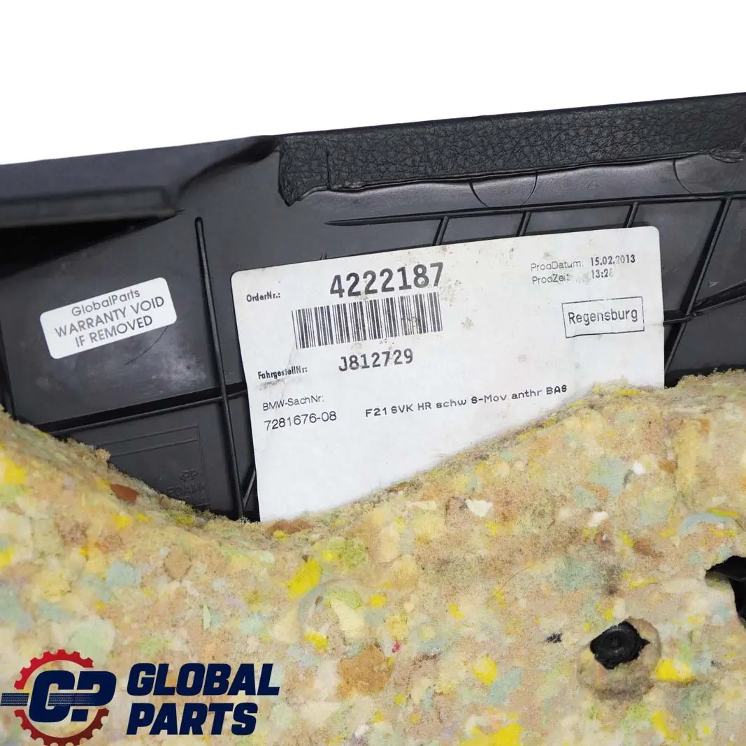 Trasera Derecha Lateral Panel Revestimiento Tela Mover Antracita para BMW F21 con número de pieza 7281676 BMW F21 Trasera Derecha Lateral Panel Revestimiento Tela Mover Antracita - SKU 7281676 - Número de pieza 7281676