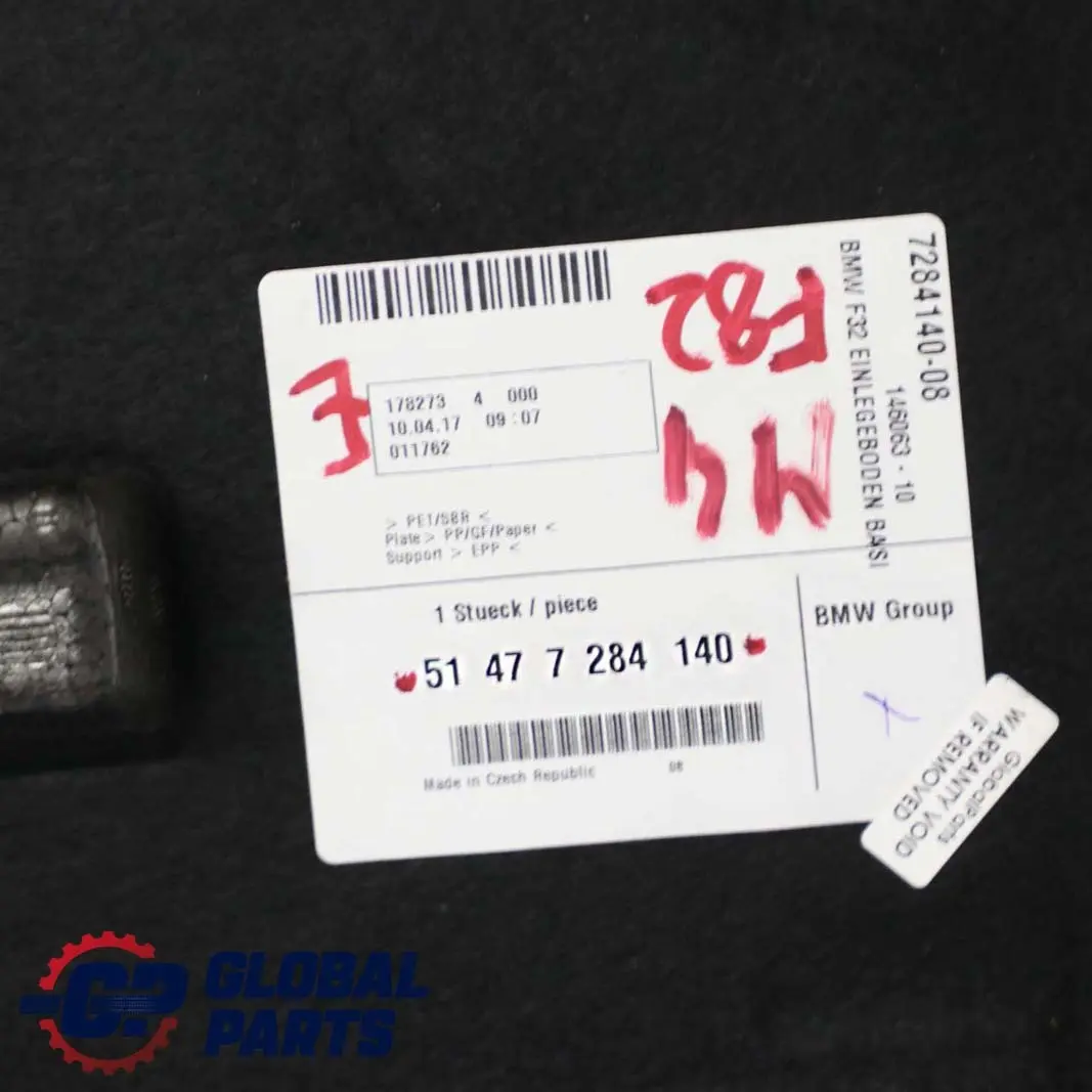 Stivale Coperchio Baule Pavimento Moquette Scomparto per BMW F32 LCI F82 M4 con numero di parte 7284140 BMW F32 LCI F82 M4 Stivale Coperchio Baule Pavimento Moquette Scomparto - SKU 7284140 - Numero di parte 7284140