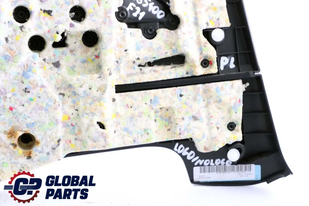 Trasero Derecho Lateral Panel Revestimiento Tela Antracita Rojo para BMW F21 con número de pieza 7285400 BMW F21 Trasero Derecho Lateral Panel Revestimiento Tela Antracita Rojo - SKU 7285400 - Número de pieza 7285400