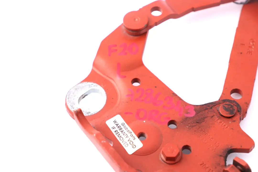 Front Bonnet Hood Hinge Left Valencia Orange to BMW 1 2 3 Series F20 F22 F30 F31 with Part number 7286343 BMW 1 2 3 Series F20 F22 F30 F31 Front Bonnet Hood Hinge Left Valencia Orange - SKU 7286343-ORG - Part number 7286343