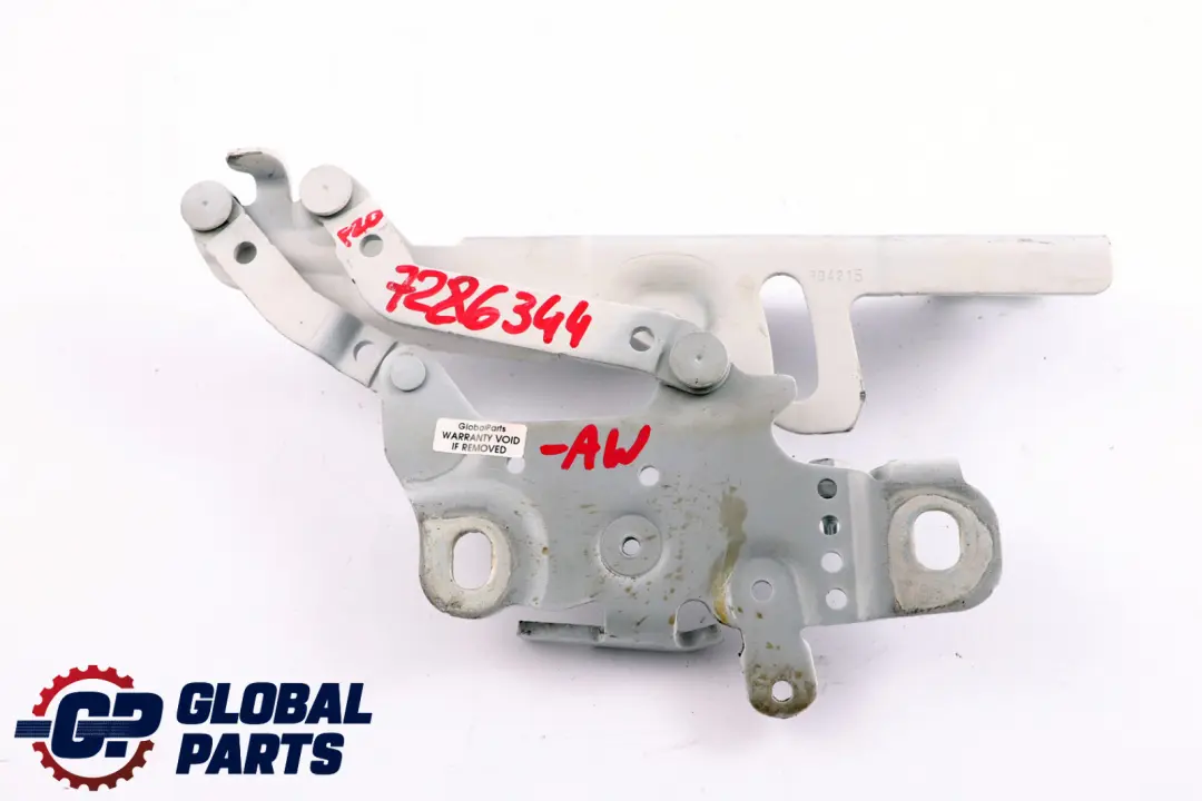 BMW F20 F22 F30 F31 Front Bonnet Hood Hinge Right O/S Alpinweiss 3 - SKU 7286344-AW - Part number 7286344