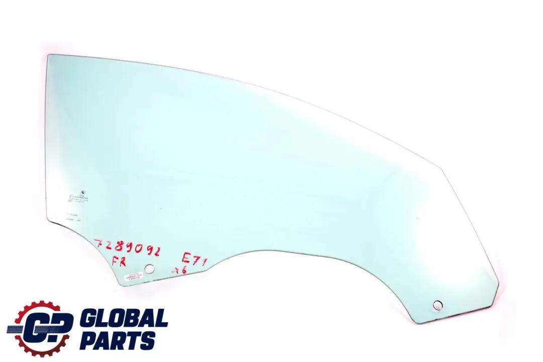 BMW X6 E71 Front Right Door Side Green Window Glass AS2 - SKU 7289092 - Part number 7289092