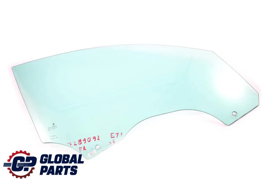 BMW X6 E71 Front Right Door Side Green Window Glass AS2 - SKU 7289092 - Part number 7289092