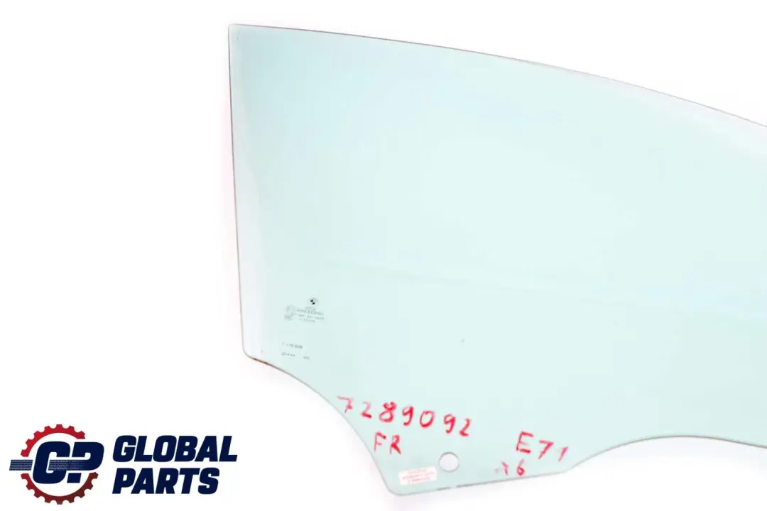 Front Right Door Side Green Window Glass AS2 to BMW X6 E71 with Part number 7289092 BMW X6 E71 Front Right Door Side Green Window Glass AS2 - SKU 7289092 - Part number 7289092