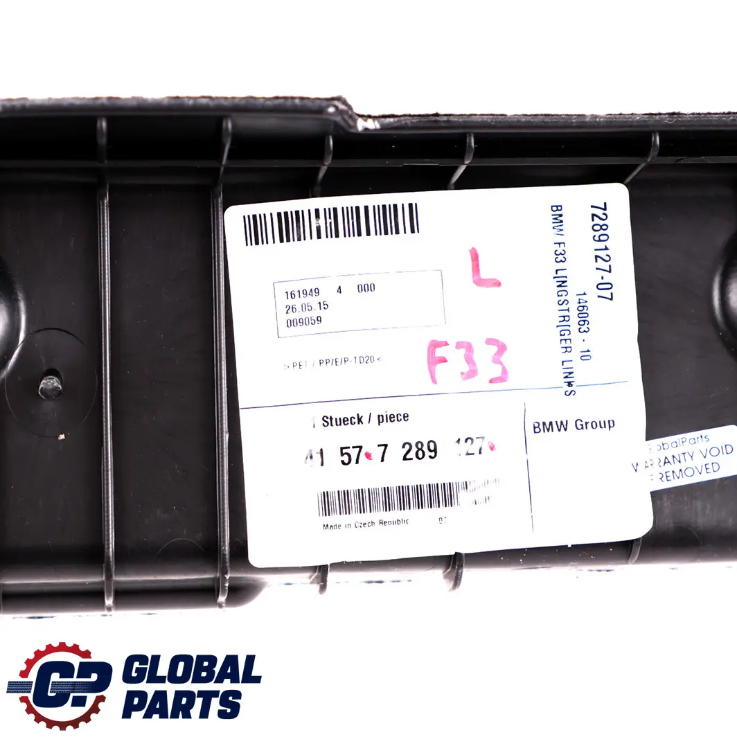 Tapicerka Bagażnika Lewa do BMW F33 F83 M4 o numerze 7289127 BMW F33 F83 M4 Tapicerka Bagażnika Lewa - SKU 7289127 - Numer Części 7289127