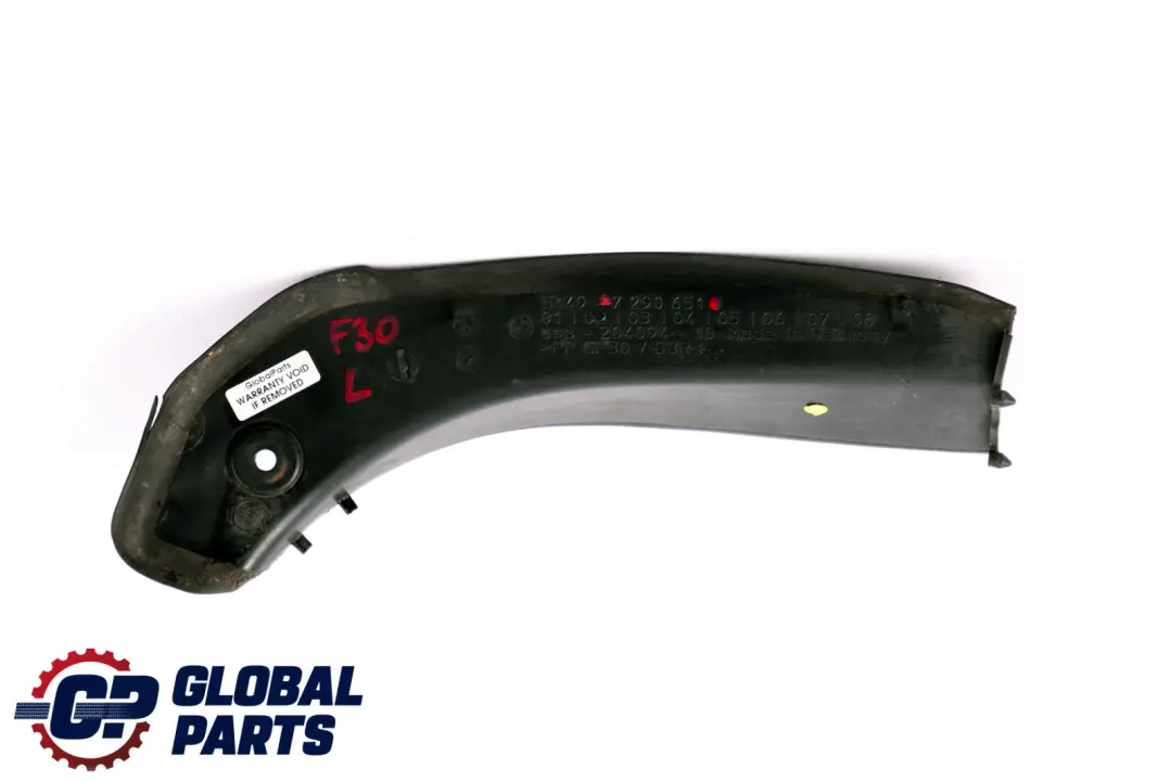 Gutter Strip Trim Drip Rail Left para BMW F30 F80 M3 con número de pieza 7290651 BMW F30 F80 M3 Gutter Strip Trim Drip Rail Left - SKU 7290651 - Número de pieza 7290651
