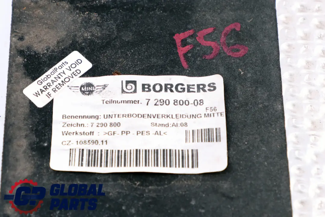 BMW MINI F55 F56 F67 Underfloor Coating Center - SKU 7290800 - Part number 7290800