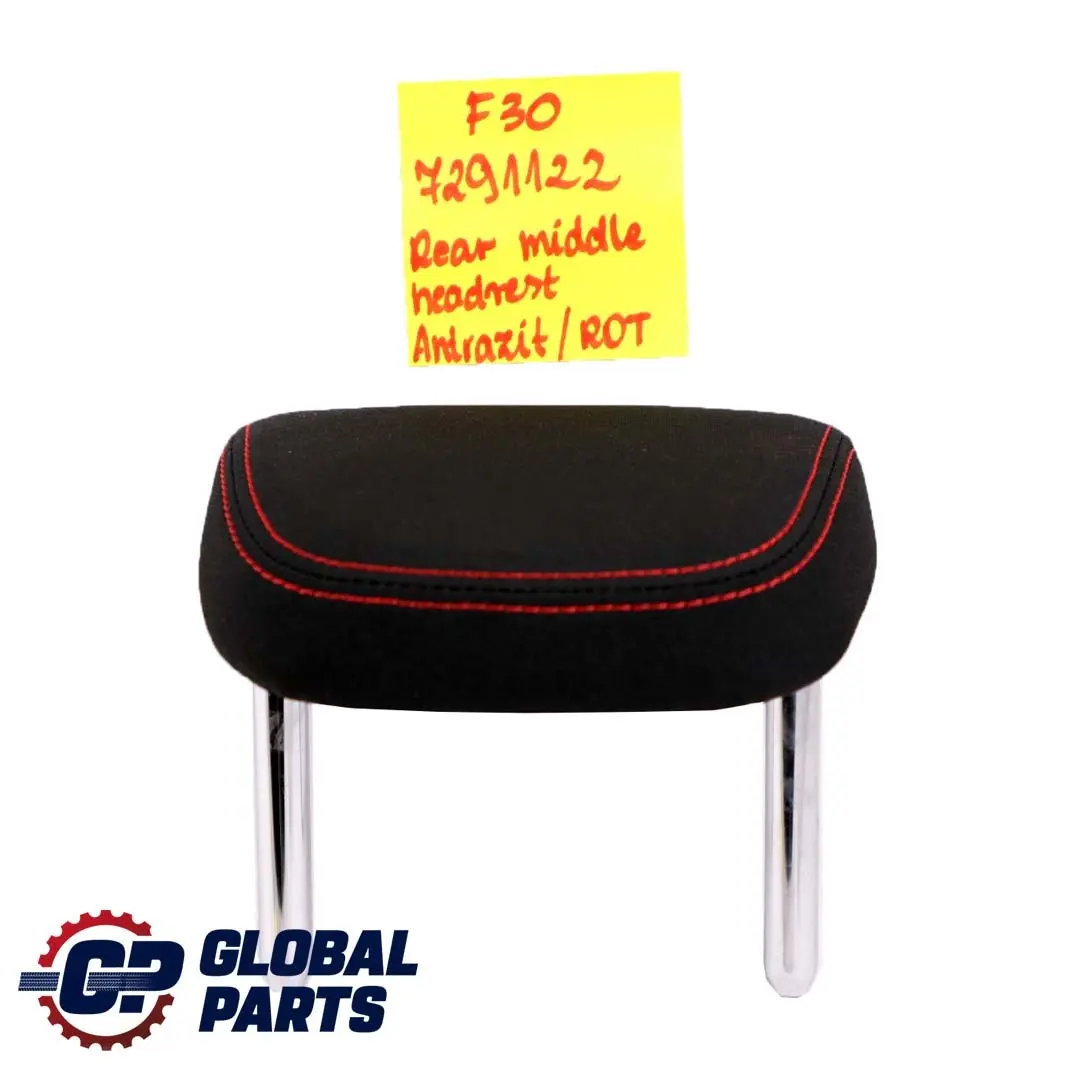 BMW F20 F30 Reposacabezas Central Asiento Trasero Tela Rojo Antracita 7291122