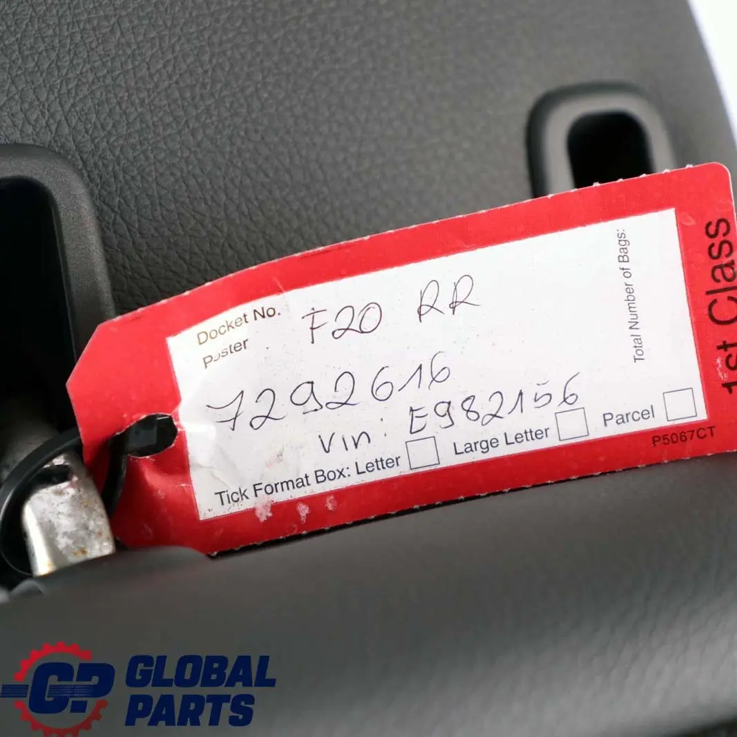 BMW F20 F21 Asiento Trasero Derecho Funda Respaldo Cuero Dakota Negro - SKU 7292616 - Número de pieza 7292616