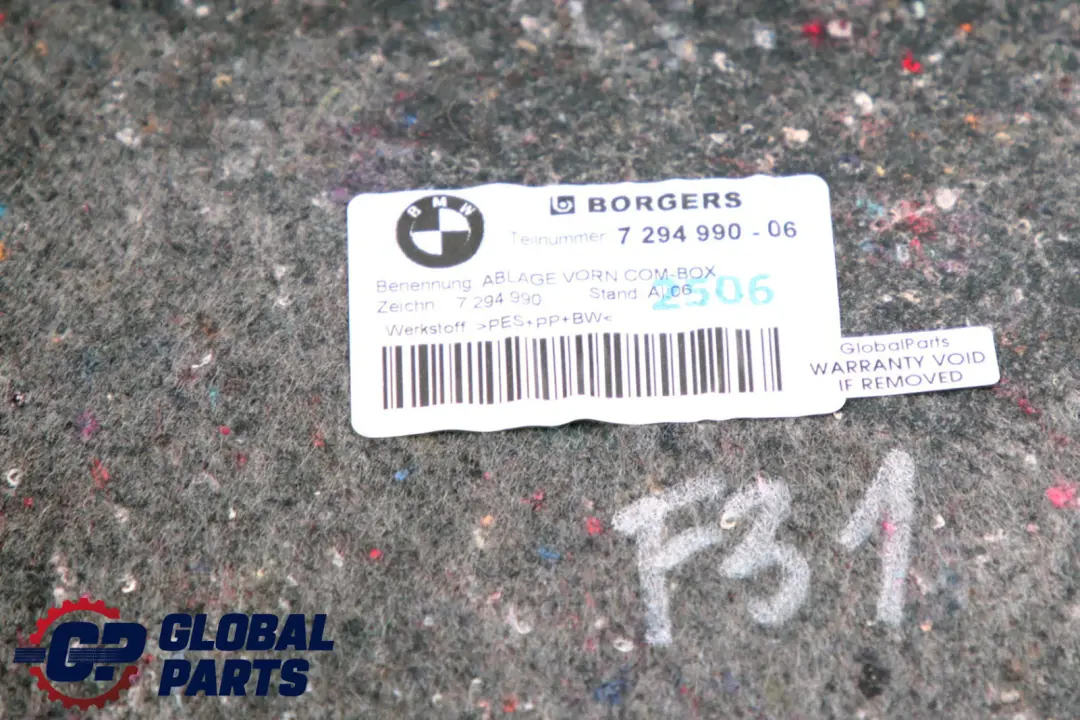 Podłoga Wykładzina Wnęka Schowek Bagażnika do BMW F31 o numerze 7294990 BMW F31 Podłoga Wykładzina Wnęka Schowek Bagażnika - SKU 7294990 - Numer Części 7294990