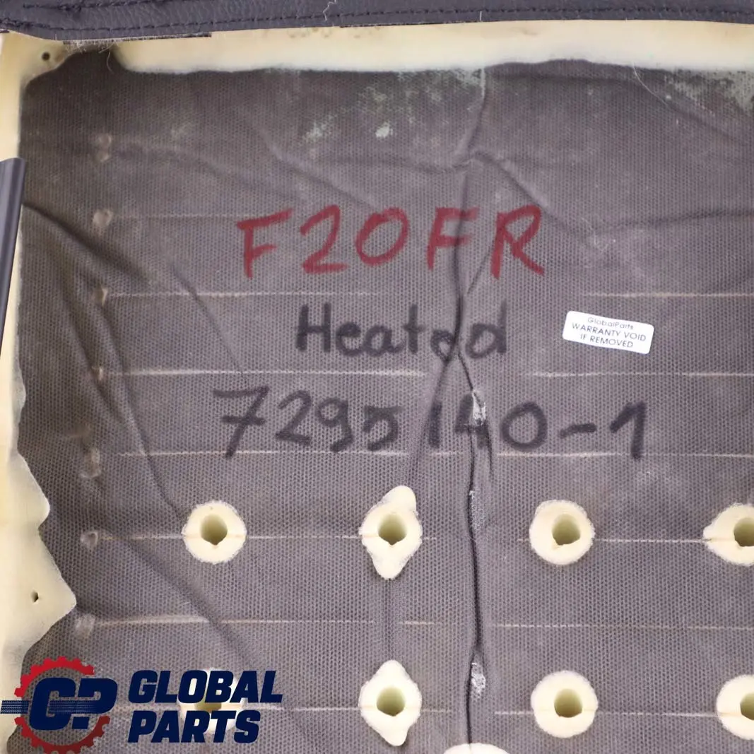 BMW F20 F30 Respaldo asiento deportivo derecho calefactado cuero negro - SKU 7295140-1 - Número de pieza 7295140