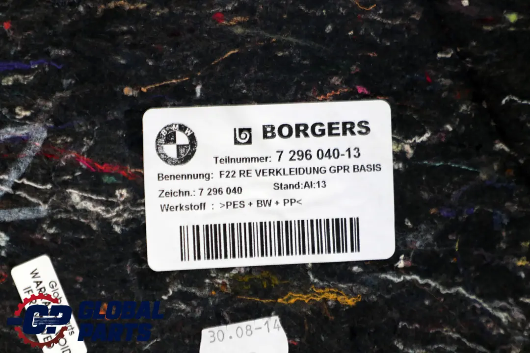 F22N LCI Verkleidung Gepäckraum Rechts 5147 für BMW 2 er F22 mit Teilenummer 7296040 BMW 2 er F22 F22N LCI Verkleidung Gepäckraum Rechts 5147 - SKU 7296040 - Teilenummer 7296040