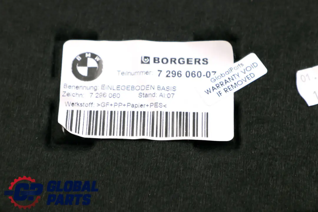 BMW F22 Kofferraumklappe Kofferraumbodenplatte Teppich 7296060 - SKU 7296061 - Teilenummer 7296061