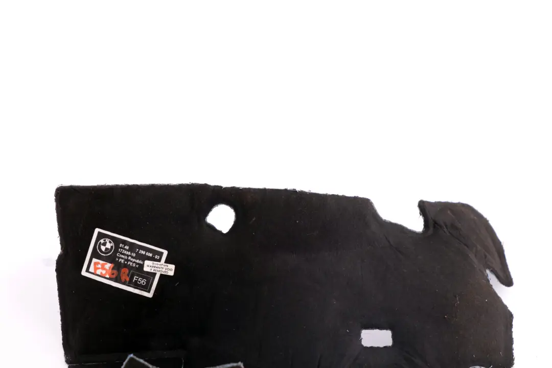 Isolamento Acustico Passaruota Portabagagli Destra per Mini Cooper F56 con numero di parte 7298606 Mini Cooper F56 Isolamento Acustico Passaruota Portabagagli Destra - SKU 7298606 - Numero di parte 7298606