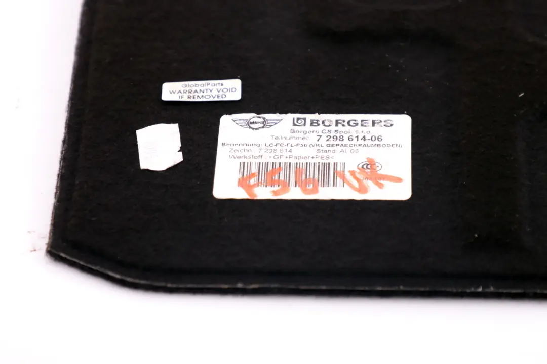 Koffer Raum Boden Verkleidung Vorne Schwarz für Mini Cooper F56 F57 mit Teilenummer 7298614 Mini Cooper F56 F57 Koffer Raum Boden Verkleidung Vorne Schwarz - SKU 7298614 - Teilenummer 7298614