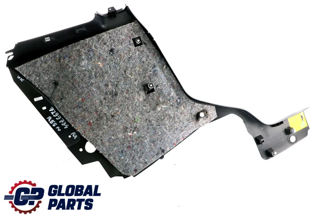 Lateral Side Trim Panel Rear Right O/S Black Silver to BMW Mini Clubman R55 LCI with Part number 7299734 BMW Mini Clubman R55 LCI Lateral Side Trim Panel Rear Right O/S Black Silver - SKU 7299734 - Part number 7299734