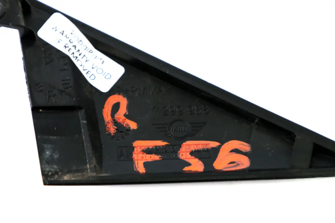 Eckblende Retroviseur Cache Interieur avant Droit pour Mini Cooper F56 F57 à propos du numéro de pièce 7299988 Mini Cooper F56 F57 Eckblende Retroviseur Cache Interieur avant Droit - SKU 7299988 - Numéro de pièce 7299988