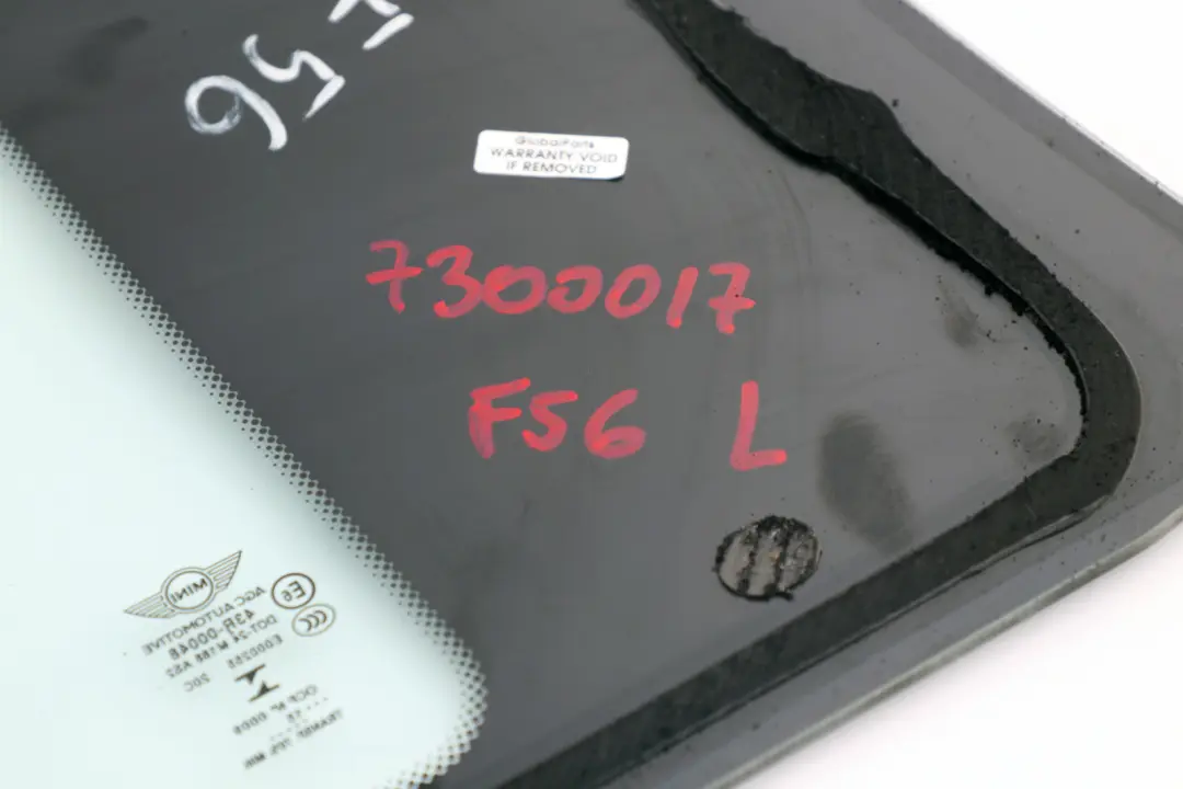 BMW Mini Cooper F56 Seitenscheibe Grün Hinten Links AS2 7300018 - SKU 7300017 - Teilenummer 7300017