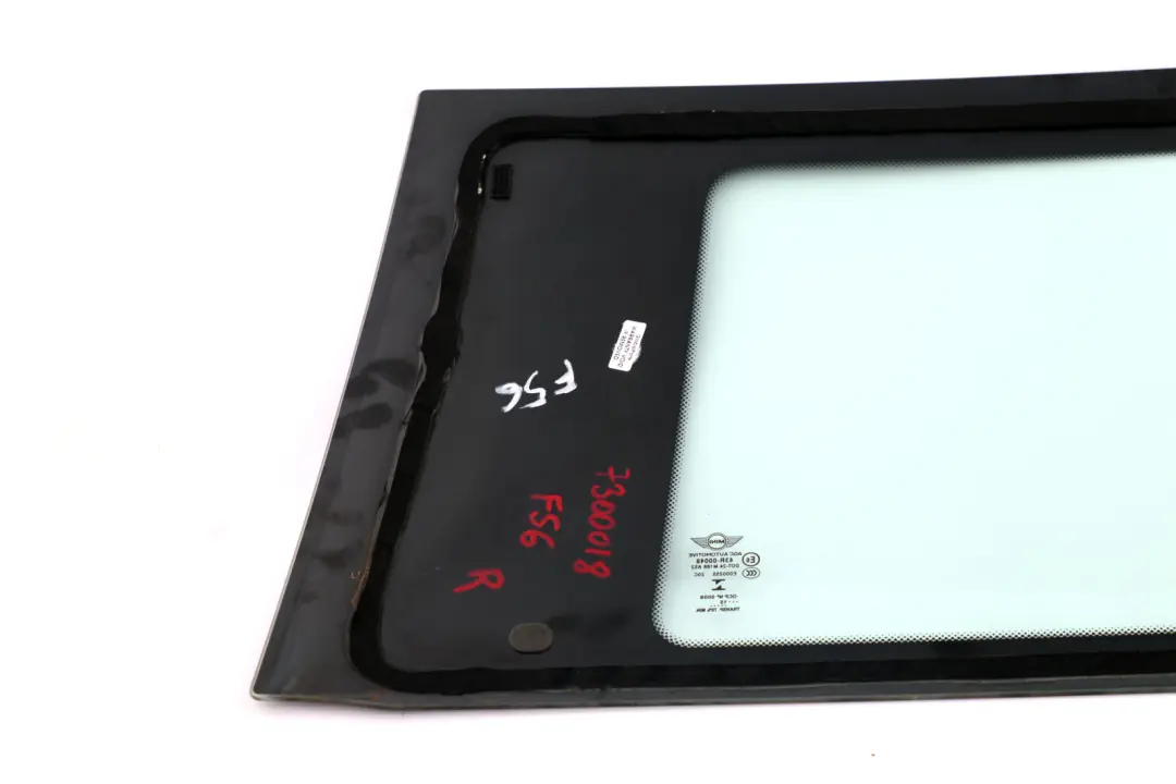 Cuarto Ventana Lateral Verde Trasera Derecha AS2 para Mini Cooper One F56 con número de pieza 7300018 Mini Cooper One F56 Cuarto Ventana Lateral Verde Trasera Derecha AS2 - SKU 7300018 - Número de pieza 7300018