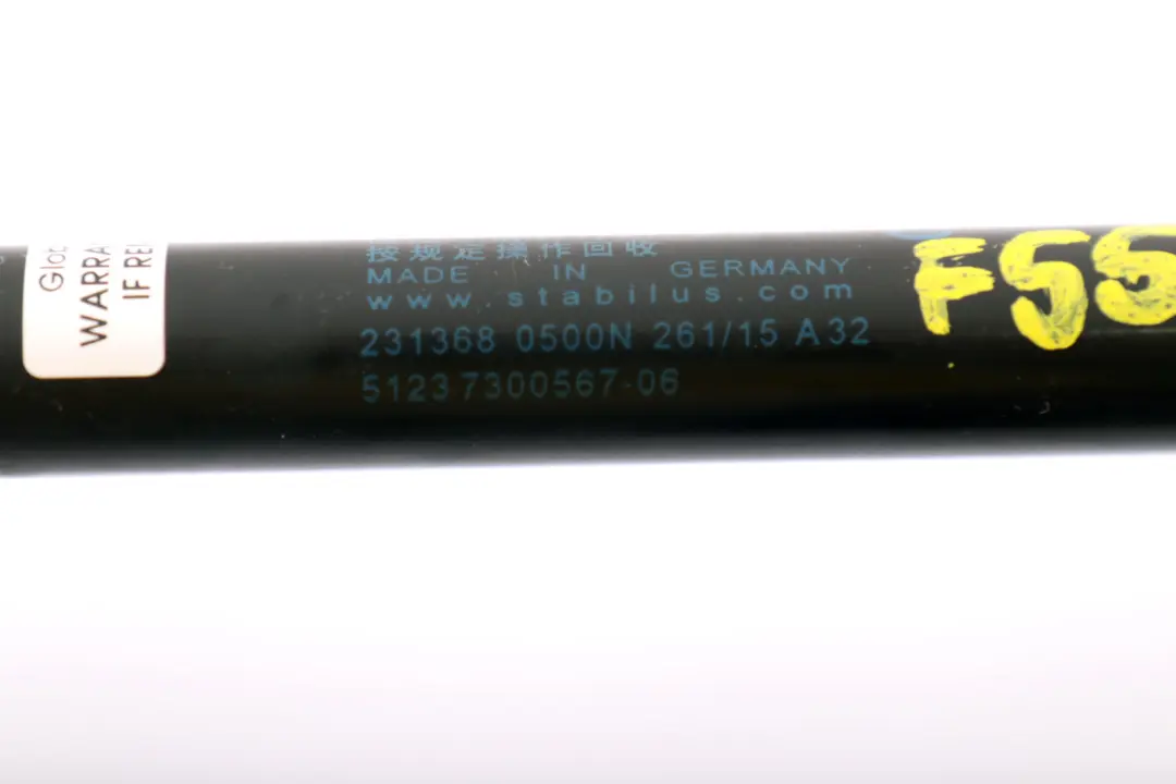 Gasfeder Frontklappe 5123 für BMW Mini Cooper F55 F56 mit Teilenummer 7300567 BMW Mini Cooper F55 F56 Gasfeder Frontklappe 5123 - SKU 7300567 - Teilenummer 7300567