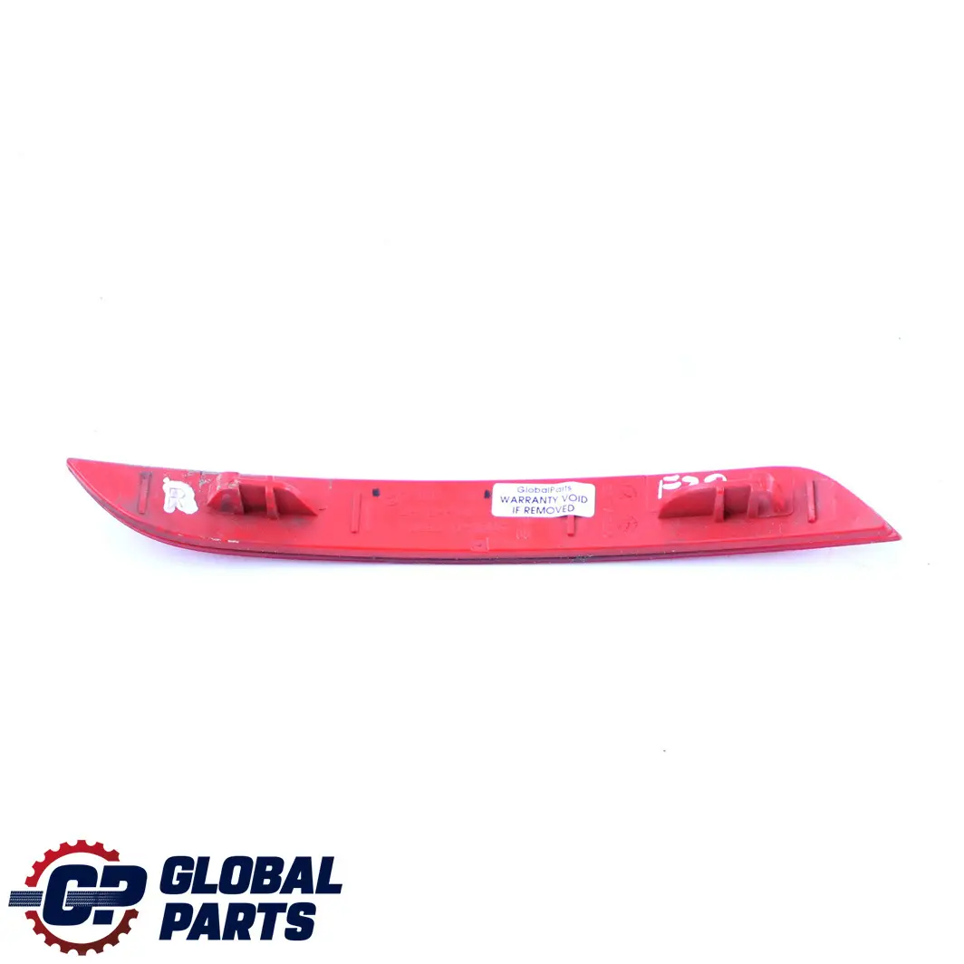 Bumper Reflector BMW F30 F32 F33 Red Rear Right O/S to with Part number 7301188 Bumper Reflector BMW F30 F32 F33 Red Rear Right O/S - SKU 7301188 - Part number 7301188