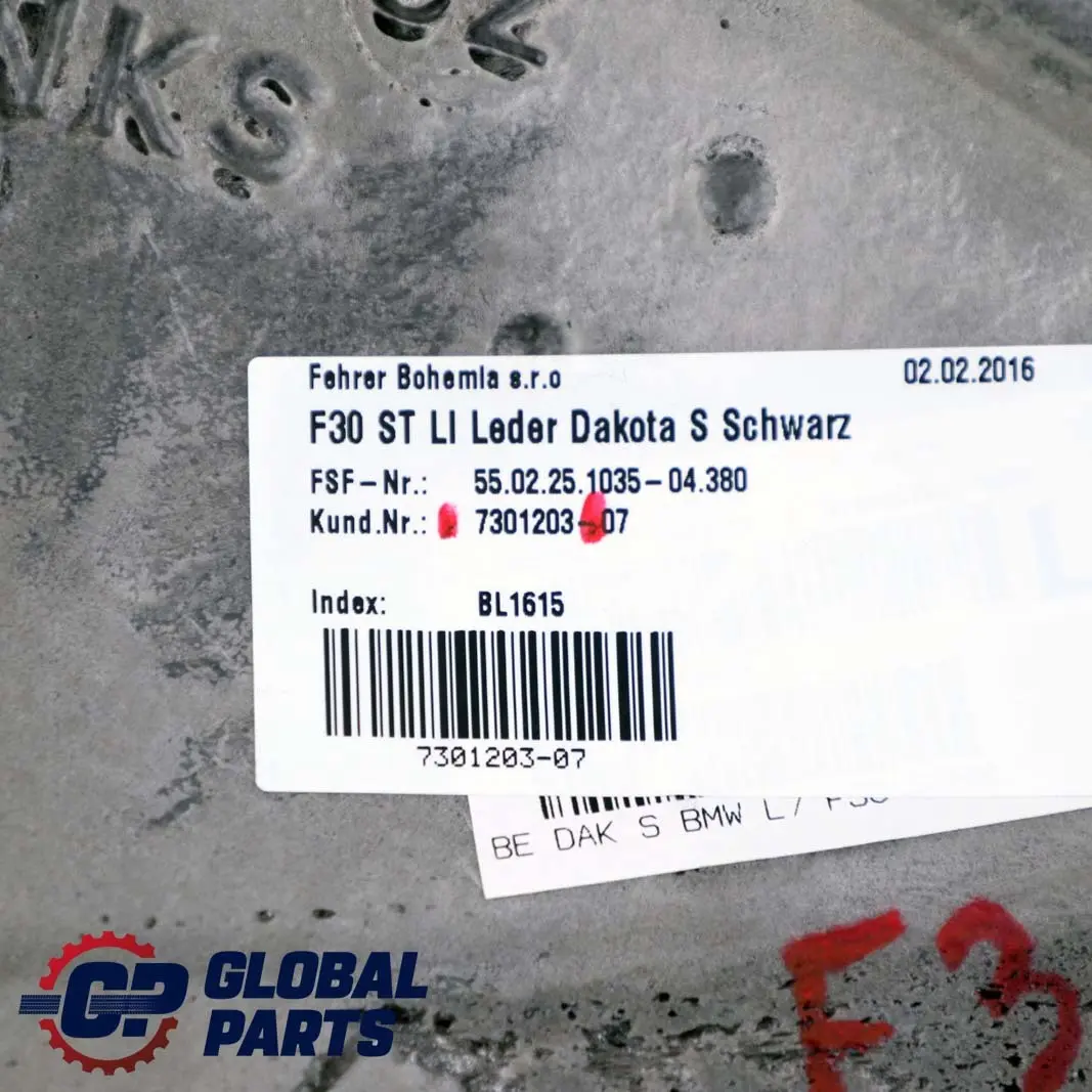 BMW F30 Rücksitzbank Links Seitenverkleidung Leder Dakota Schwarz - SKU 7301203 - Teilenummer 7301203