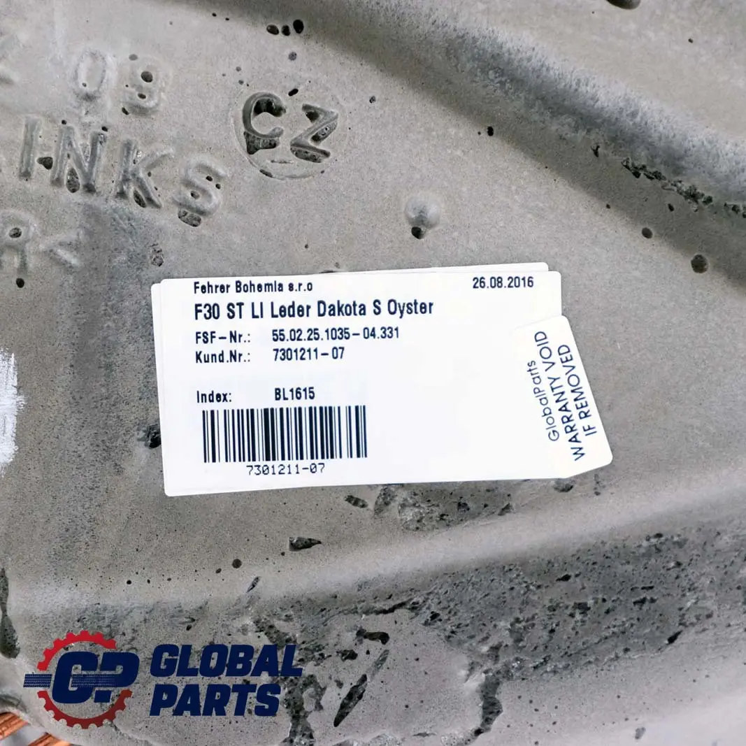 Bench Left N/S Lateral Panel Leather Oyster to BMW 3 F30 F31 Rear Seat with Part number 7301211 BMW 3 F30 F31 Rear Seat Bench Left N/S Lateral Panel Leather Oyster - SKU 7301211 - Part number 7301211