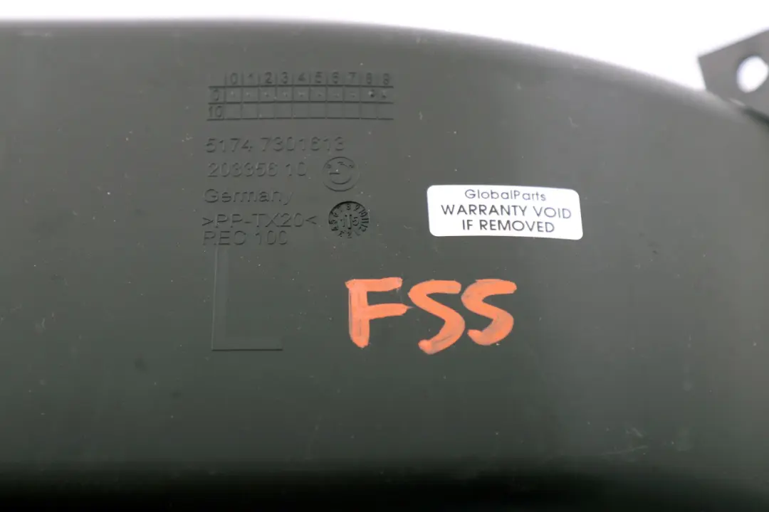 Brake Air Vent Duct Front Left N/S to Mini Cooper F55 F56 F57 with Part number 7301613 Mini Cooper F55 F56 F57 Brake Air Vent Duct Front Left N/S - SKU 7301613 - Part number 7301613