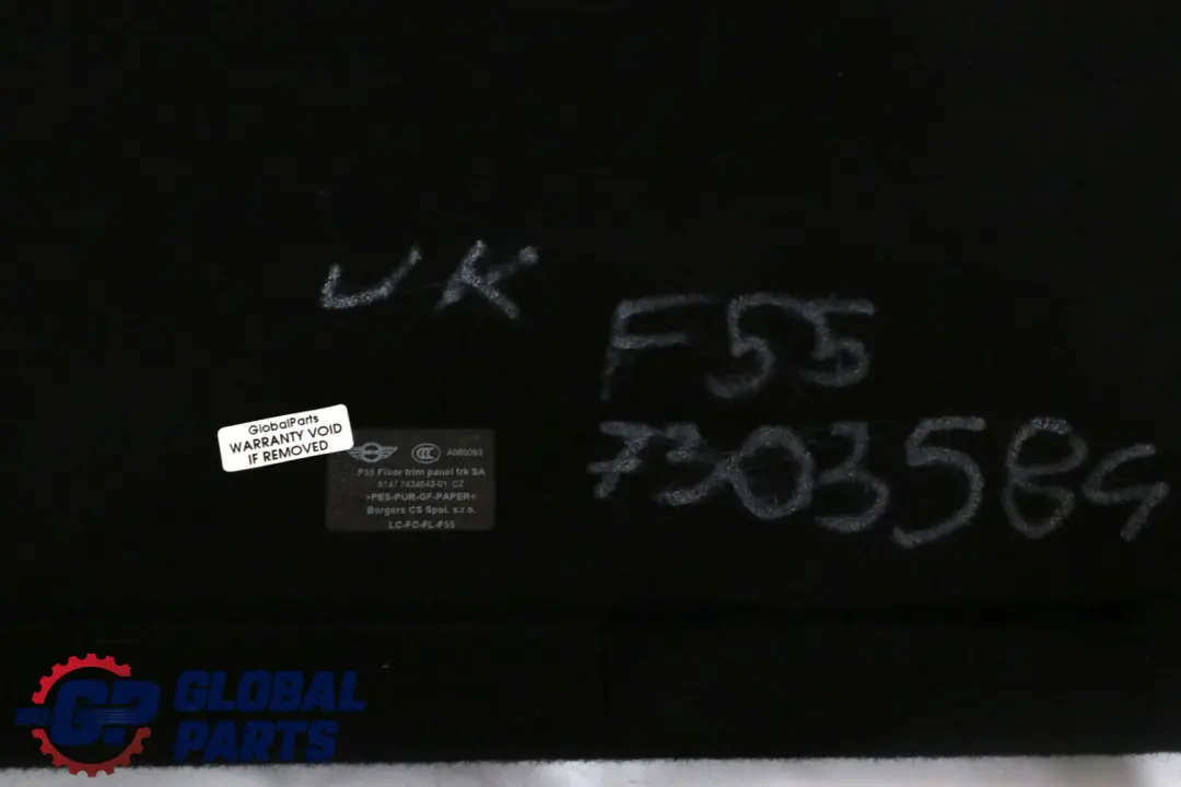 Podłoga Wykładzina Bagażnika do Mini F55 o numerze 7303584 Mini F55 Podłoga Wykładzina Bagażnika - SKU 7303584 - Numer Części 7303584