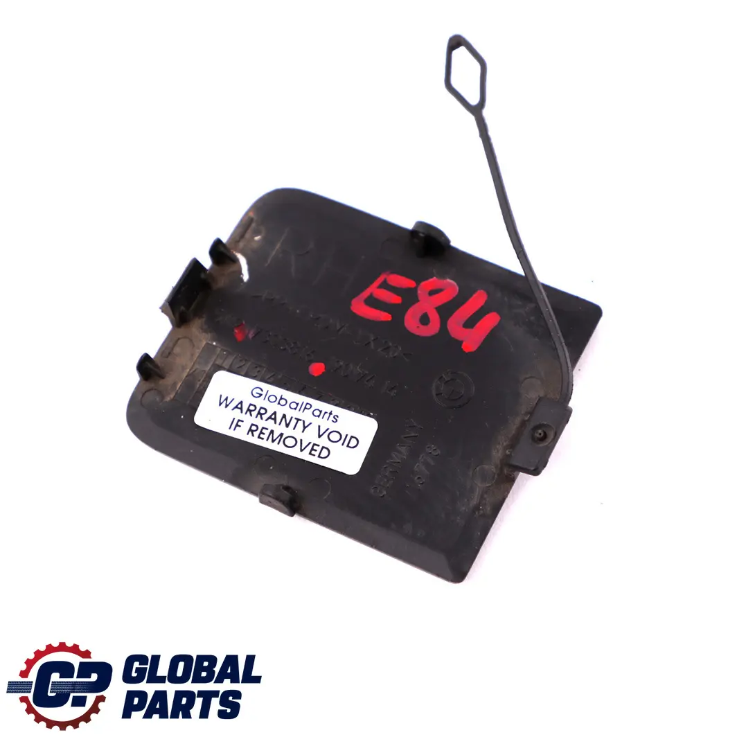 BMW E84 Couvre pare-chocs rabat remorquage charnière arrière droite noir - SKU 7303816 - Numéro de pièce 7303816