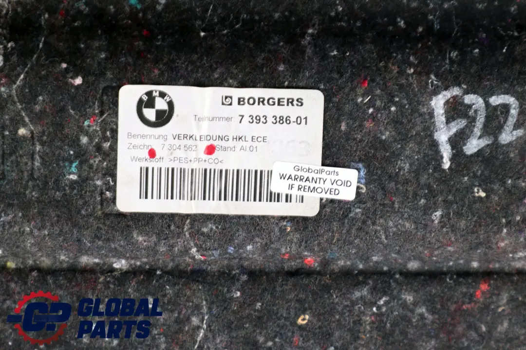 F22N LCI Obudowa Pokrywa Mata Bagażnika do BMW F22 o numerze 7304562 BMW F22 F22N LCI Obudowa Pokrywa Mata Bagażnika - SKU 7304562 - Numer Części 7304562