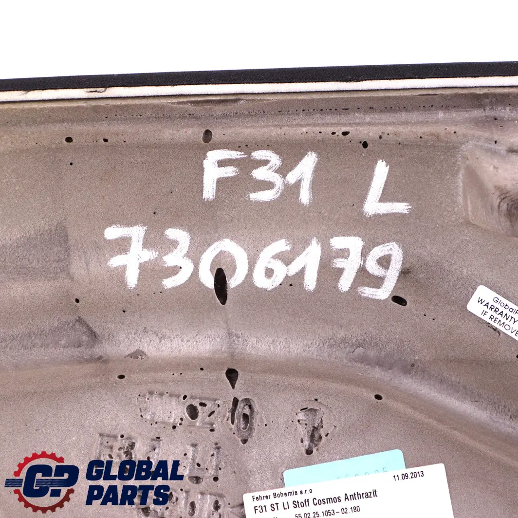 BMW F31 Touring Asiento Trasero Banqueta Izquierda Panel Lateral Tela Antracita - SKU 7306179 - Número de pieza 7306179