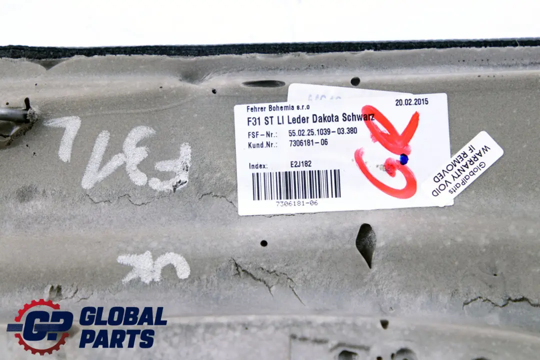 BMW F31 Touring Acabado Lateral Asiento Trasero Izquierdo Cuero Negro - SKU 7306181 - Número de pieza 7306181