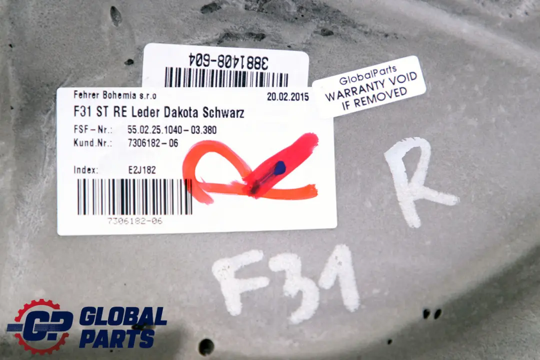 BMW F31 Touring Rücksitz Seitenteil Rechts Leder Dakota Schwarz - SKU 7306182 - Teilenummer 7306182