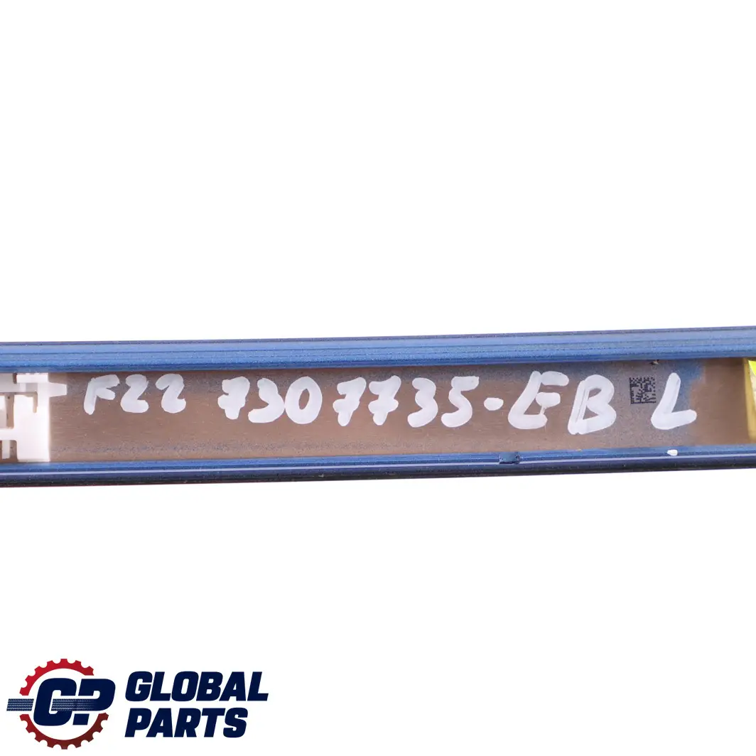 Left N/S Roof Moulding Gutter Rail Trim Estorilblau Blue - B45 to BMW 2 Series F22 with Part number 7307735 BMW 2 Series F22 Left N/S Roof Moulding Gutter Rail Trim Estorilblau Blue - B45 - SKU 7307735-EB - Part number 7307735