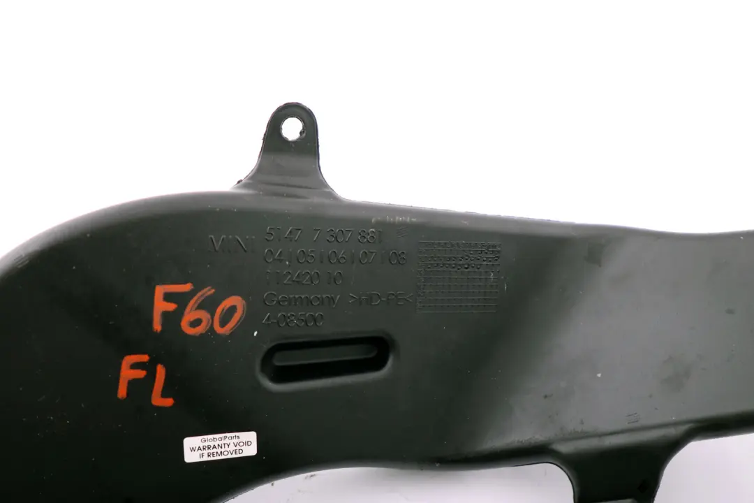 Dotto Riscaldatore Heizkanal Fondo-Spazio SX Frontale per Mini F39 F48 F54 F60 con numero di parte 7307881 Mini F39 F48 F54 F60 Dotto Riscaldatore Heizkanal Fondo-Spazio SX Frontale - SKU 7307881 - Numero di parte 7307881